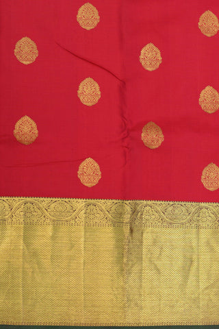 Big Diamond Border With Pendant Motif Crimson Red Kanchipuram Silk Saree