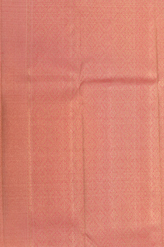 Brocade Rudraksh Buttas Peach Pink Kanchipuram Silk Saree