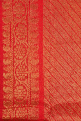 Floral Motif Rose Red Kora Silk Cotton Saree