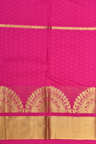 Half Circle Border Design With Self Floral Buttis Parrot Green Kanchipuram Silk Saree