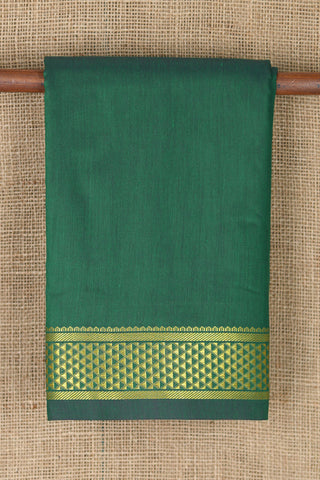 Arai Madam Zari Border In Plain Forest Green Apoorva Cotton Saree