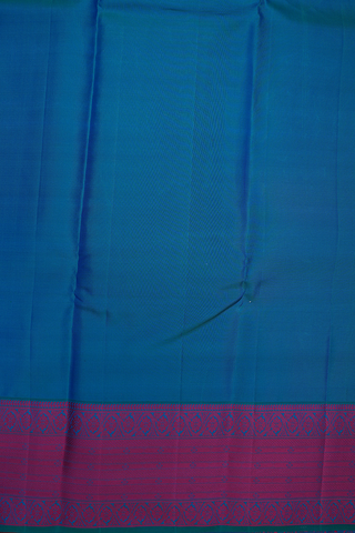 Peacock Motifs Peacock Blue Kanchipuram Silk Saree