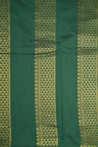 Arai Madam Zari Border In Plain Forest Green Apoorva Cotton Saree