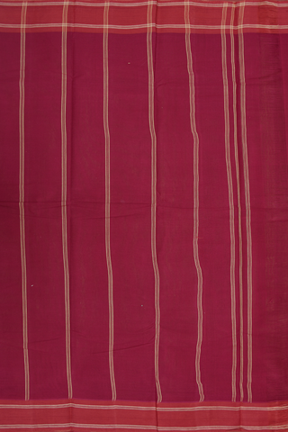 Contrast Temple Border Plain Tan Kanchi Cotton Saree