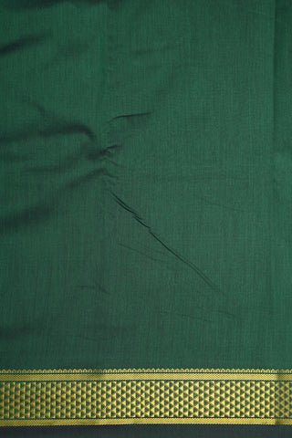 Arai Madam Zari Border In Plain Forest Green Apoorva Cotton Saree