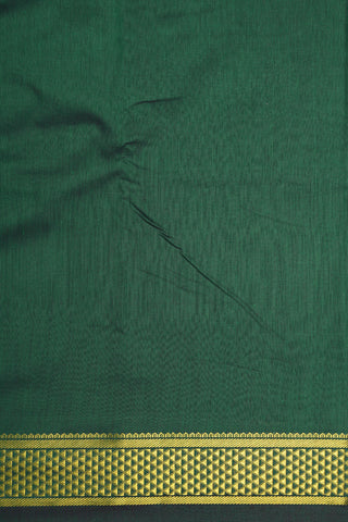 Arai Madam Zari Border In Plain Forest Green Apoorva Cotton Saree