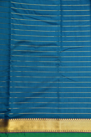 Rudraksh Border With Stripes Peacock Blue Apoorva Silk Saree