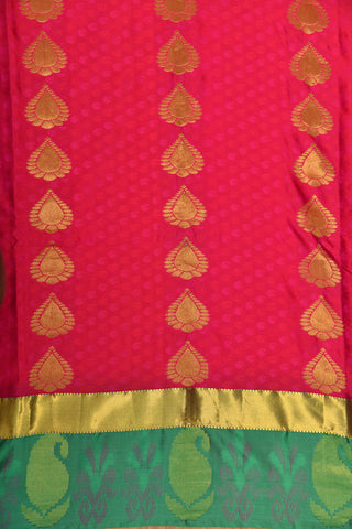 Contrast Paisley Border With Thilagam Butta Rani Pink Kanchipuram Silk Saree