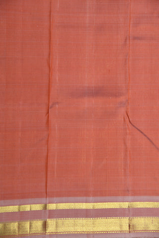 Rust Brown Plain Kanchipuram Silk Saree