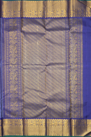 Traditional Korvai Zari Border Plain Egg White Kanchipuram Silk Saree