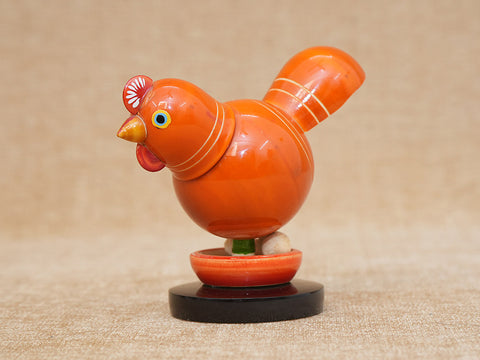 Handicraft Wooden Orange Hen Toy