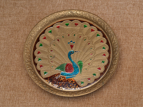 Brass Peacock Design Pooja Stand