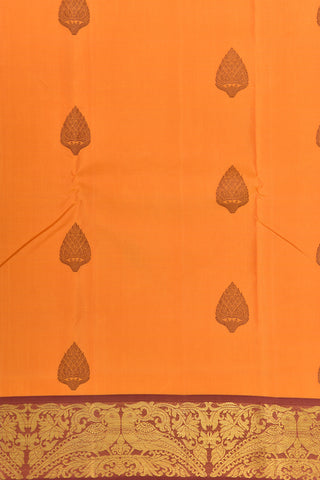 Parrot Design Zari Border With Traditional Motif Yellow Kanchipuram Silk Saree