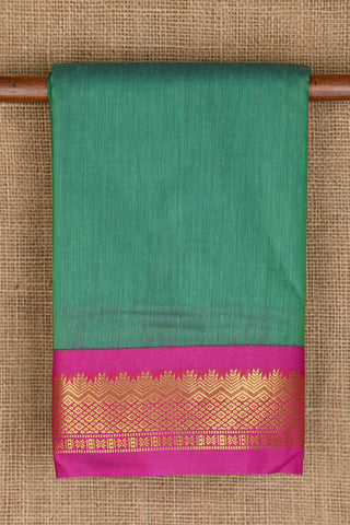 Diamond And Temple Contrast Border Sage Green Apoorva Silk Saree