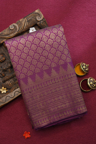 Brocade Burgundy Purple Kanchipuram Silk Saree