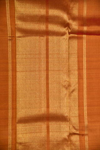 Rudraksh Border Rust Brown Kanchipuram Silk Saree