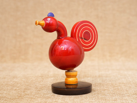 Handicraft Wooden Red Peacock Toy