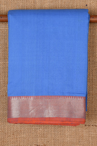 Temple Border Sky Blue Mangalagiri Cotton Saree