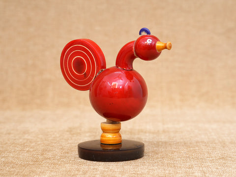 Handicraft Wooden Red Peacock Toy