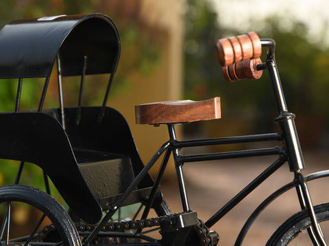 Brown And Black Metal Handicraft Cycle Rickshaw