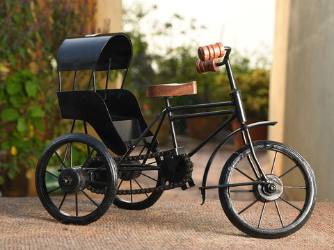 Brown And Black Metal Handicraft Cycle Rickshaw