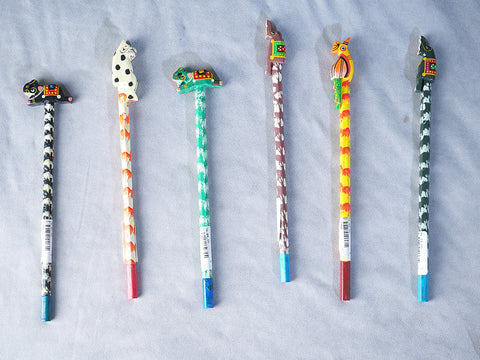 Handpainted Traditional Wooden Pencils Set Of 6