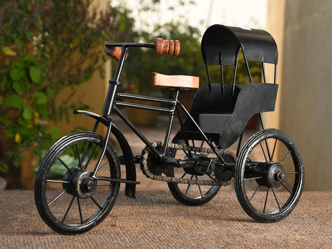 Brown And Black Metal Handicraft Cycle Rickshaw