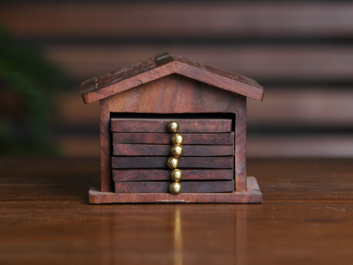 Wooden Tea Cup Coaster Set