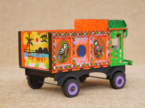 Handicrafted Wooden Multicolor Lorry Miniature