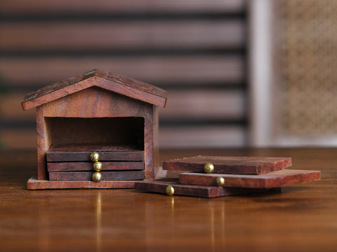 Wooden Tea Cup Coaster Set