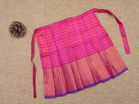 Threadwork Stripes Magenta Silk Amman Pavadai Set