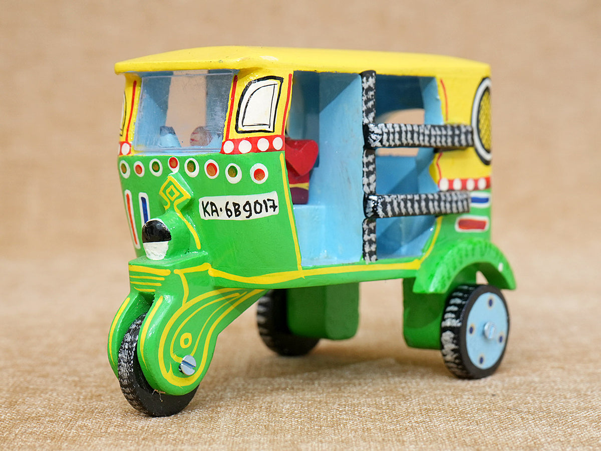 Handpainted Multicolor Wooden Auto Children Miniature Toy