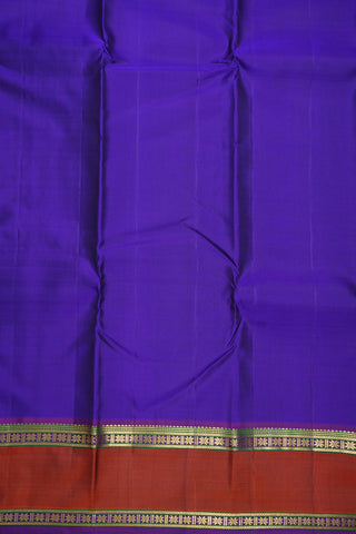 Contrast Zari Border Plain Royal Blue Kanchipuram Silk Saree