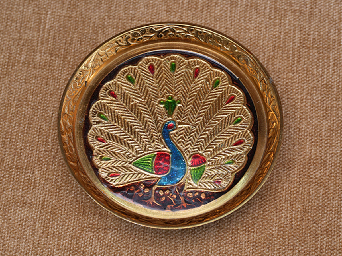 Brass Peacock Design Pooja Stand