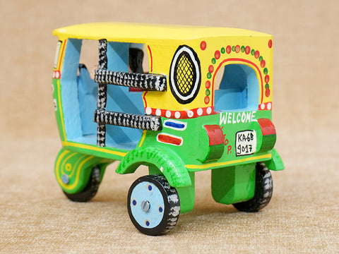 Handpainted Multicolor Wooden Auto Children Miniature Toy