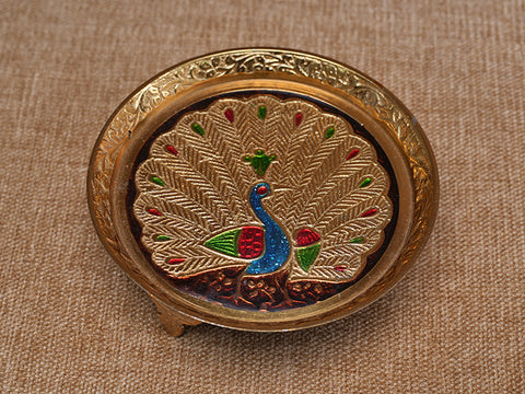 Brass Peacock Design Pooja Stand