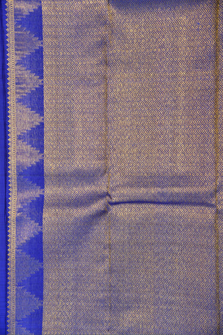 Temple Border With Zig Zag Pattern Cobalt Blue Kanchipuram Silk Saree