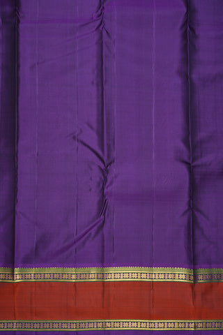 Contrast Zari Border Plain Royal Blue Kanchipuram Silk Saree