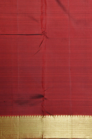 Zig Zag Zari Border In Plain Burgundy Maroon Nine Yards Kanchipuram Silk Saree