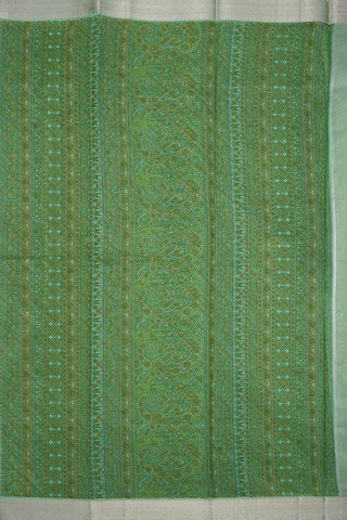 Diagonal Design Fern Green Kota Cotton Saree