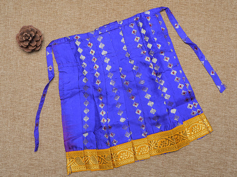 Floral Zari Motif Royal Blue Silk Amman Pavadai Set