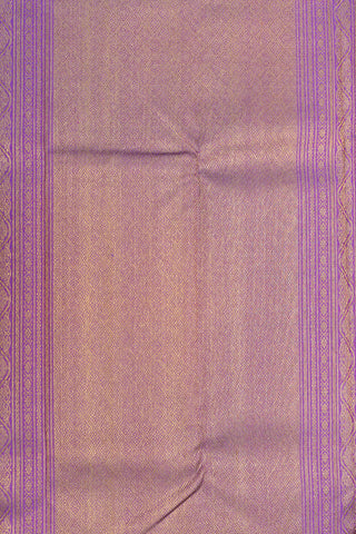 Traditional Border With Zari Stripes Brinjal Purple Kanchipuram Silk Saree