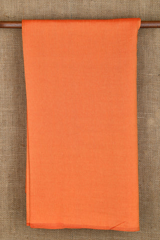 Carrot Orange Plain Dupion Saree