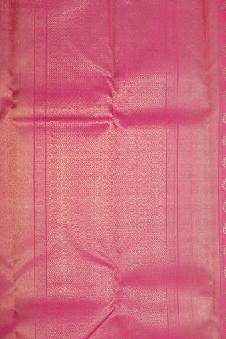 Traditional Border With Paisley Butta Hot Pink Kanchipuram Silk Saree