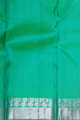 Silver Zari Paisley Border With Floral Buttas Mint Green Kanchipuram Silk Saree