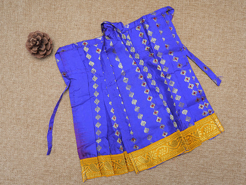 Floral Zari Motif Royal Blue Silk Amman Pavadai Set