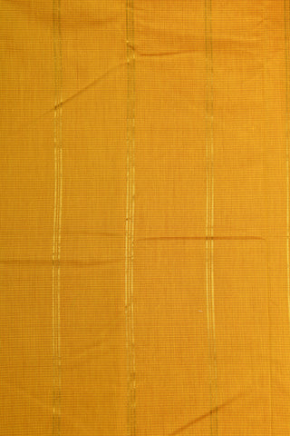 Chevron Border With Small Chekcs Mustard Yellow Apoorva Silk Saree