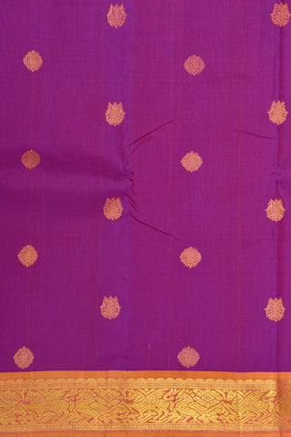 Animal Design Zari Border With Iruthalai Pakshi And Chakram Magenta Purple Kanchipuram Silk Saree