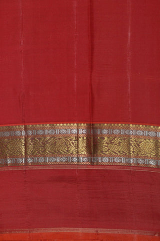 Korvai Big Border In Plain Cobalt Blue Kanchipuram Silk Saree