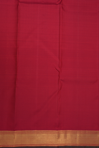 Peacock Chakram Motifs Ruby Red Kanchipuram Silk Saree